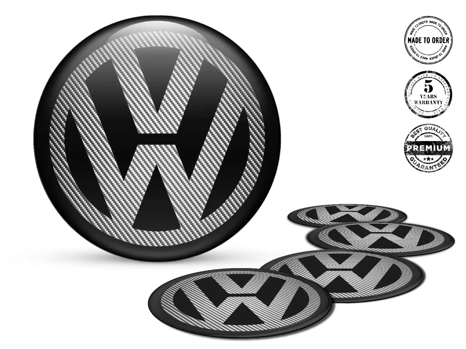 VW Pegatina de Cúpula Logo Diseño Premium de Silicona
